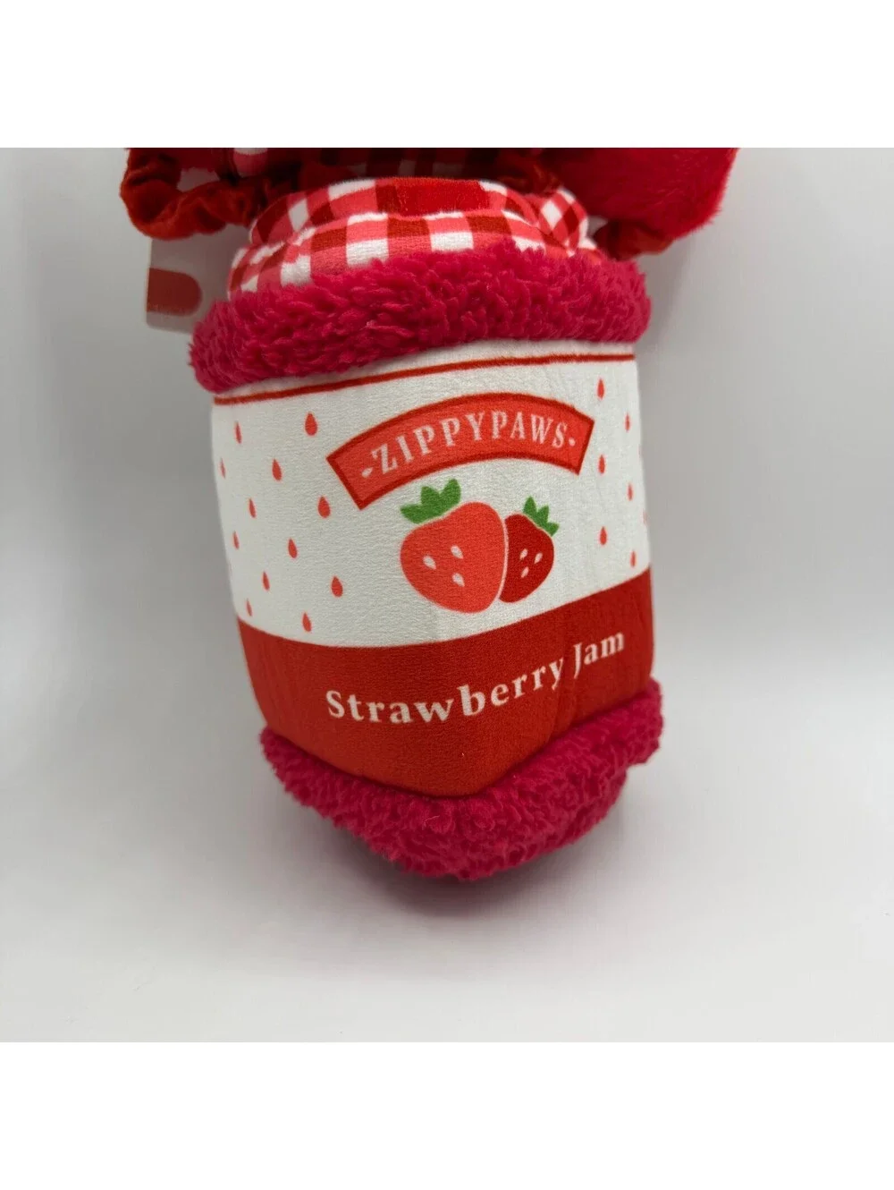 ZippyPaws Burrow Squeaky Plush Dog Toy Strawberry Jam Jar Zippy Paws ZP1113 NEW